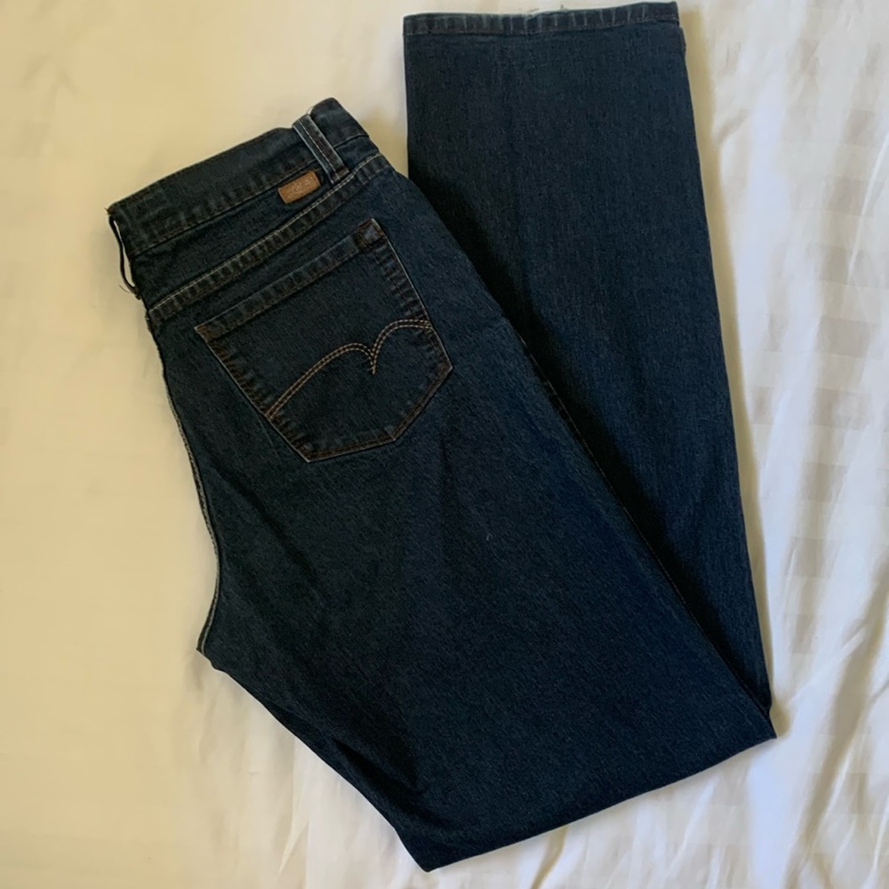 Lois straight leg mid rinse stretch 32 1/2 inseam jeans